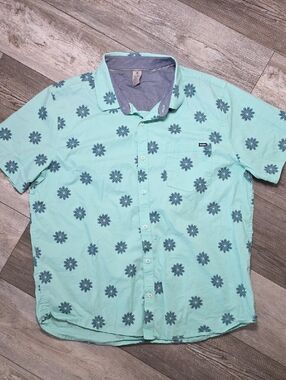 Hurley Men's Patio Printed Woven Floral AOP Button-up Shirt Sz XL